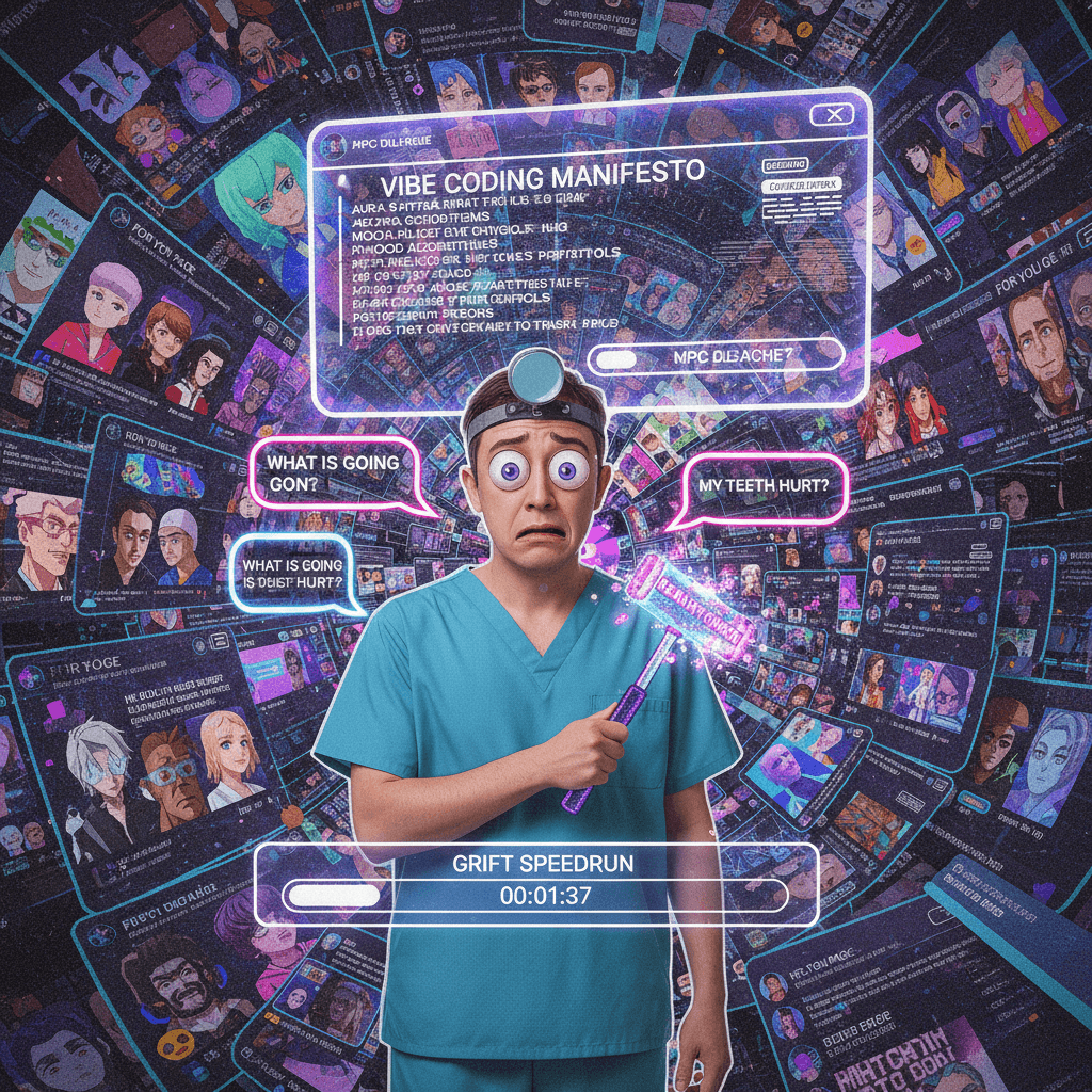 dentist gets viscerally confused by vibe coding manifesto