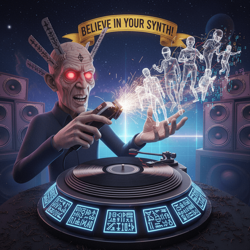 Barber haircuts techno legends into existence, very inspirational