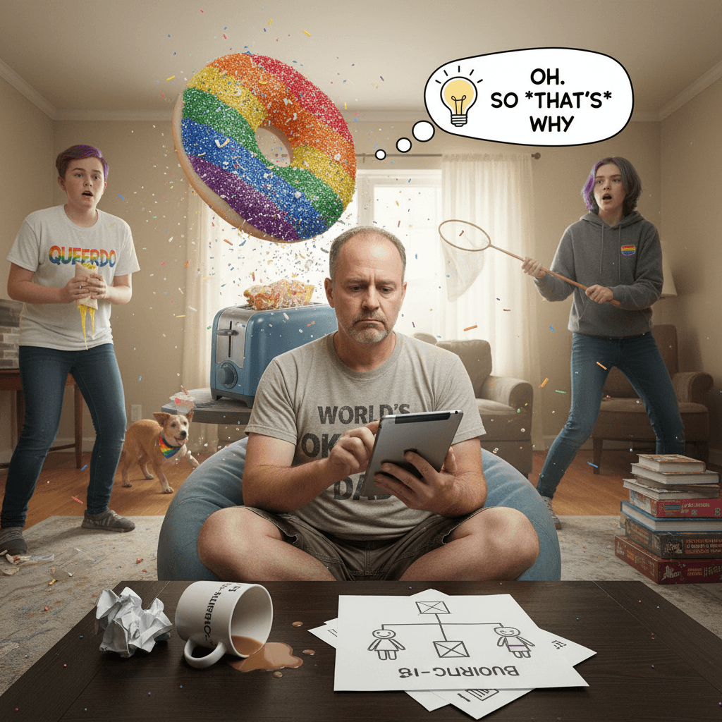 Dad casually reveals he's also bi while checking emailsβpeak parenting