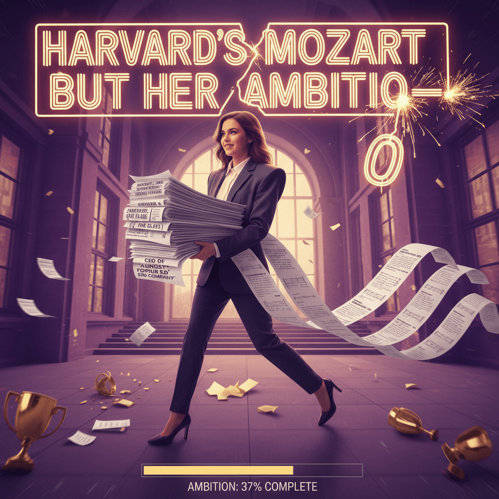 Harvard's Mozart but the text cuts off like her ambitions