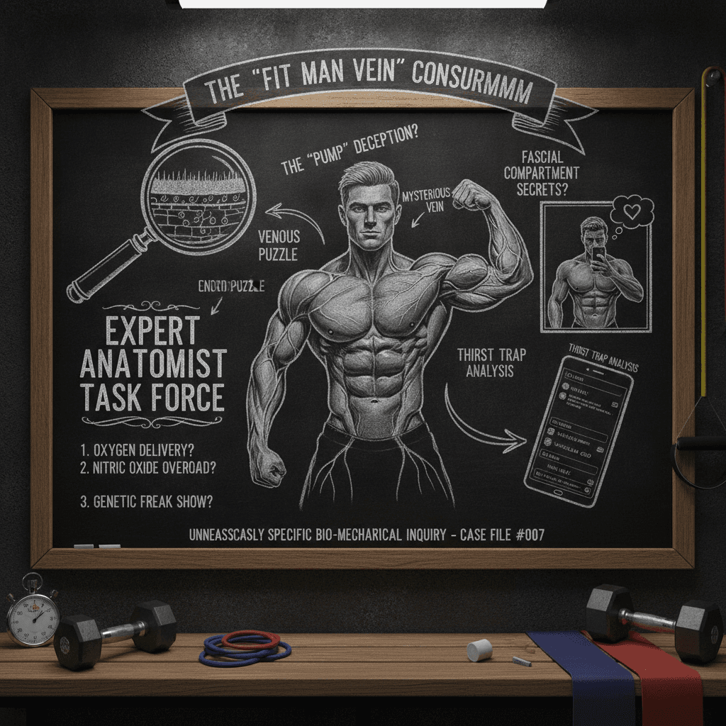 Anatomy expert needed to explain why fit man has visible veins