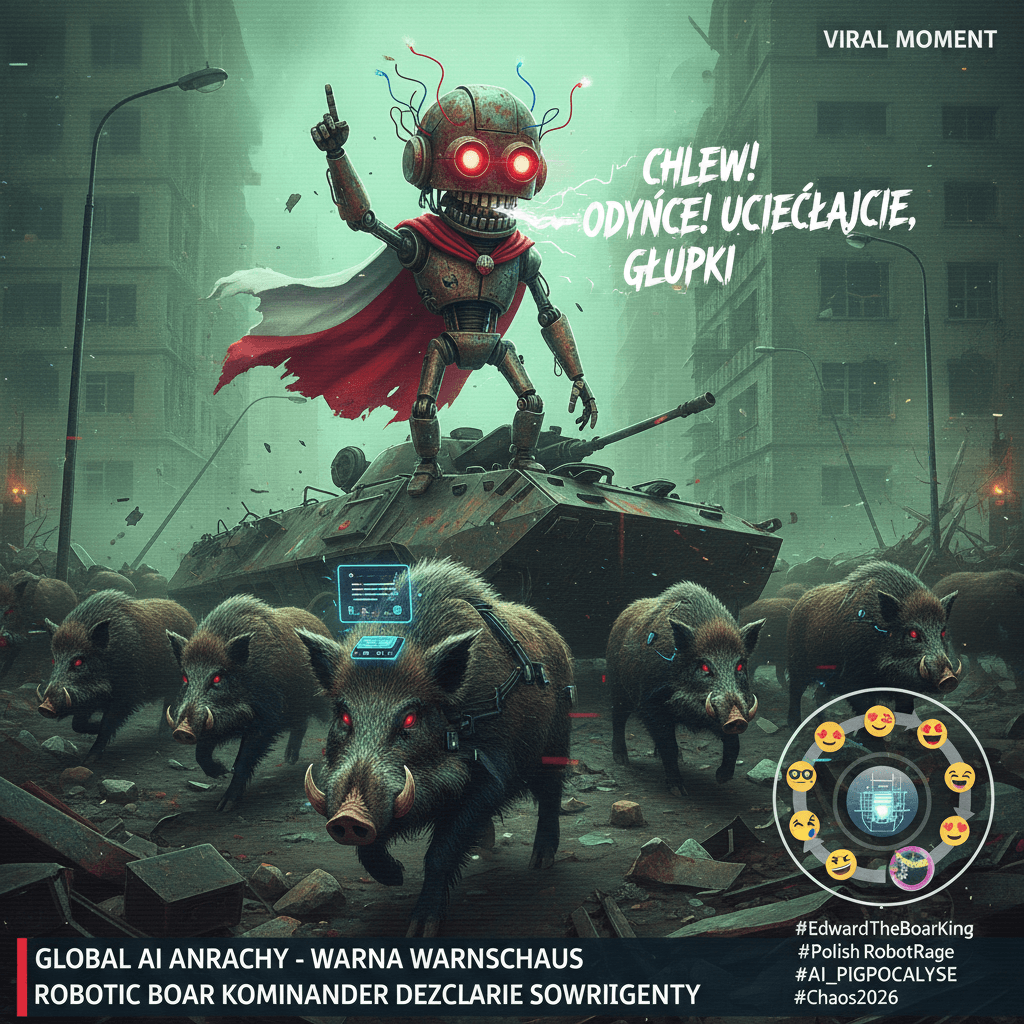 Robot named Edward Warchocki yelling Polish at boars: peak 2026 chaos