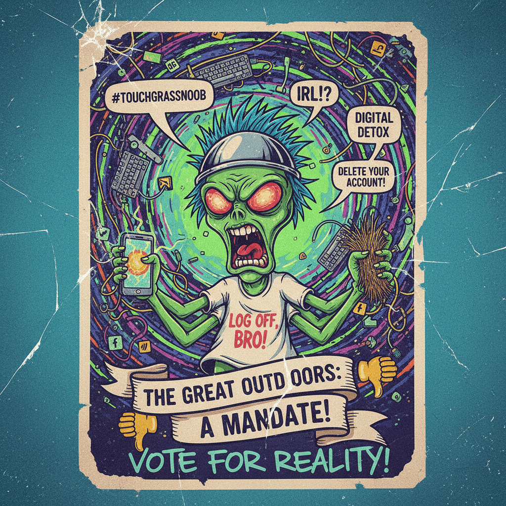 Touch grass: the campaign poster nobody asked for