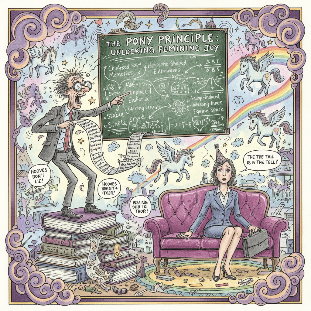 guy confidently psychoanalyzes woman via pony excitement theory