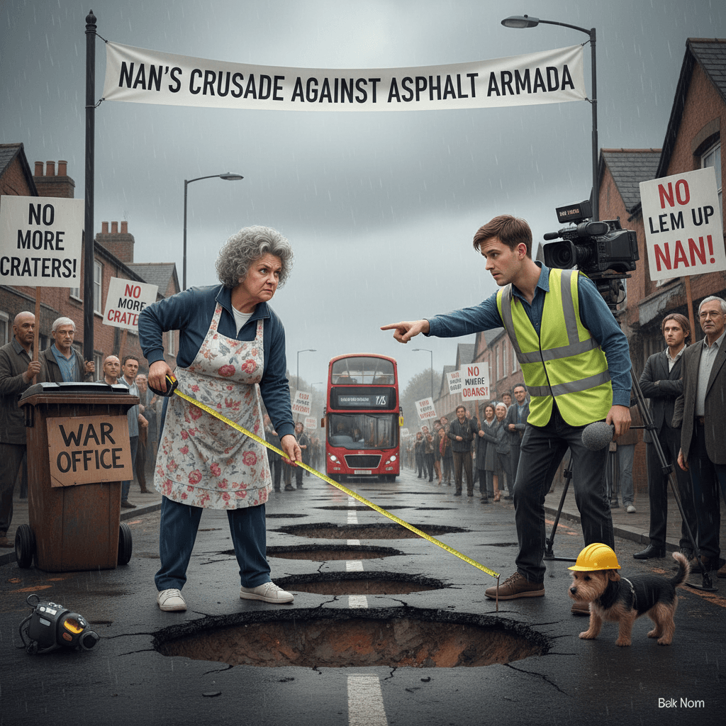 Nan declares war on potholes, armed with tape measure