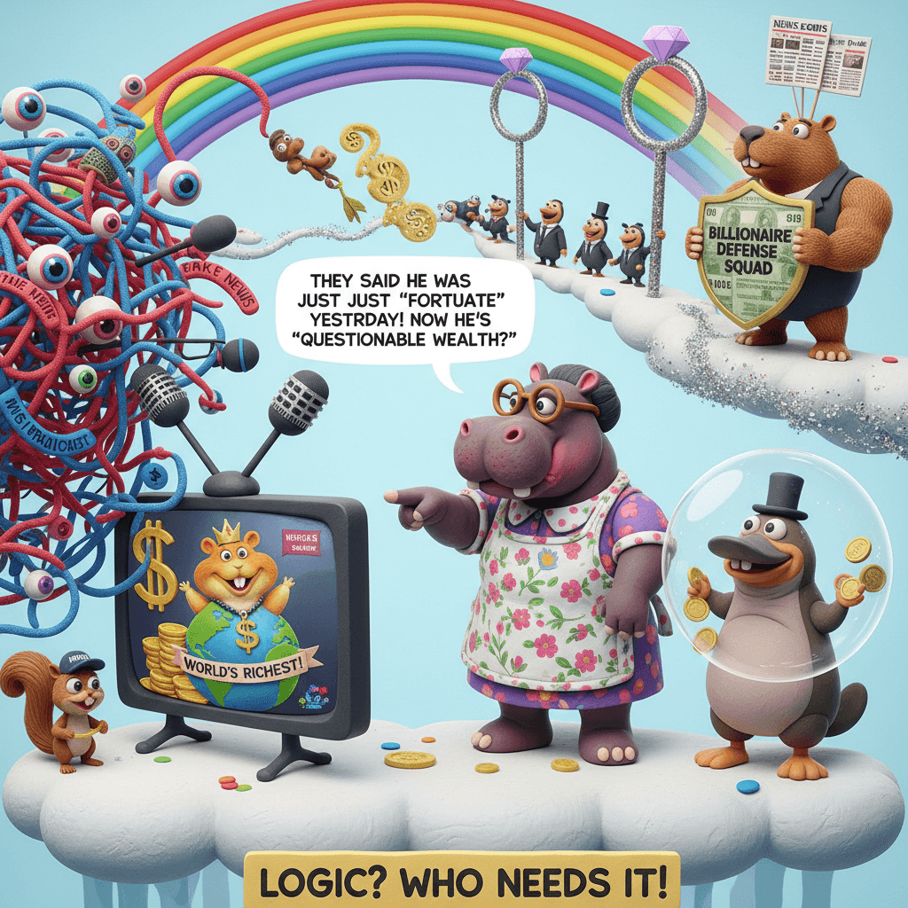 mom discovers media bias after son becomes world's richest man, very suspicious