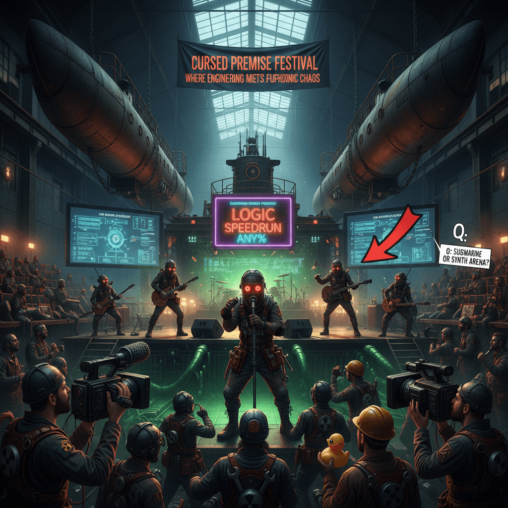 submarine factory = concert venue, logic speedrun any%