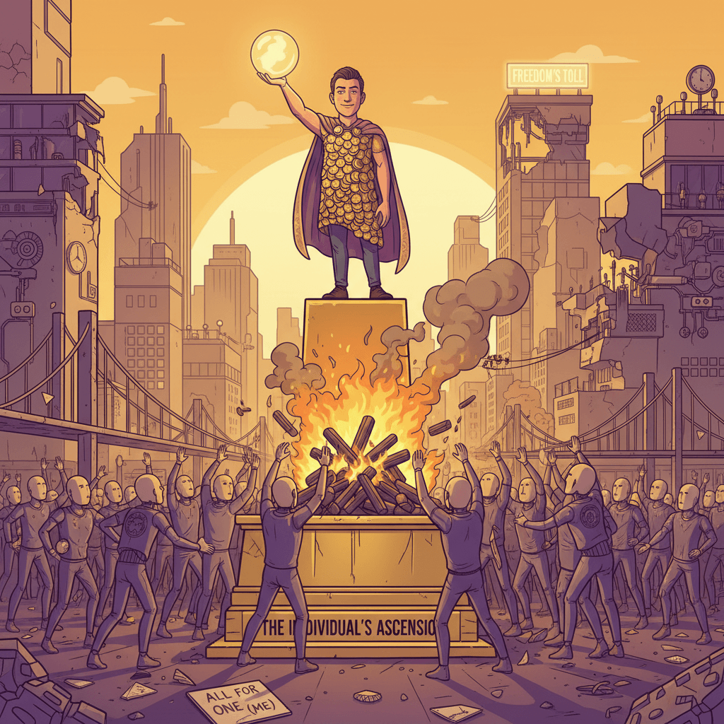 living in a society but make it selfish