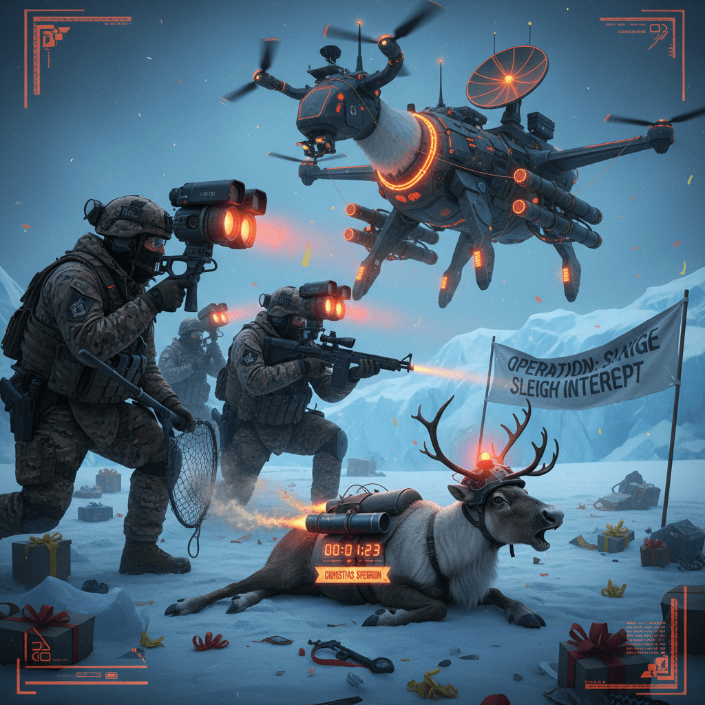 Royal Marines deploy thermal imaging to catch one (1) tired reindeer