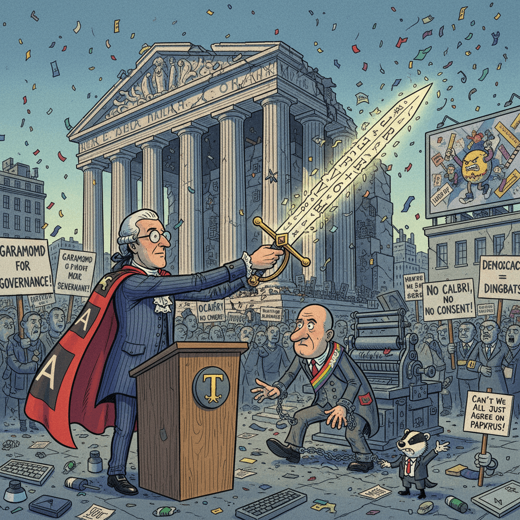 Diplomat declares font jihad, confuses typography with democracy