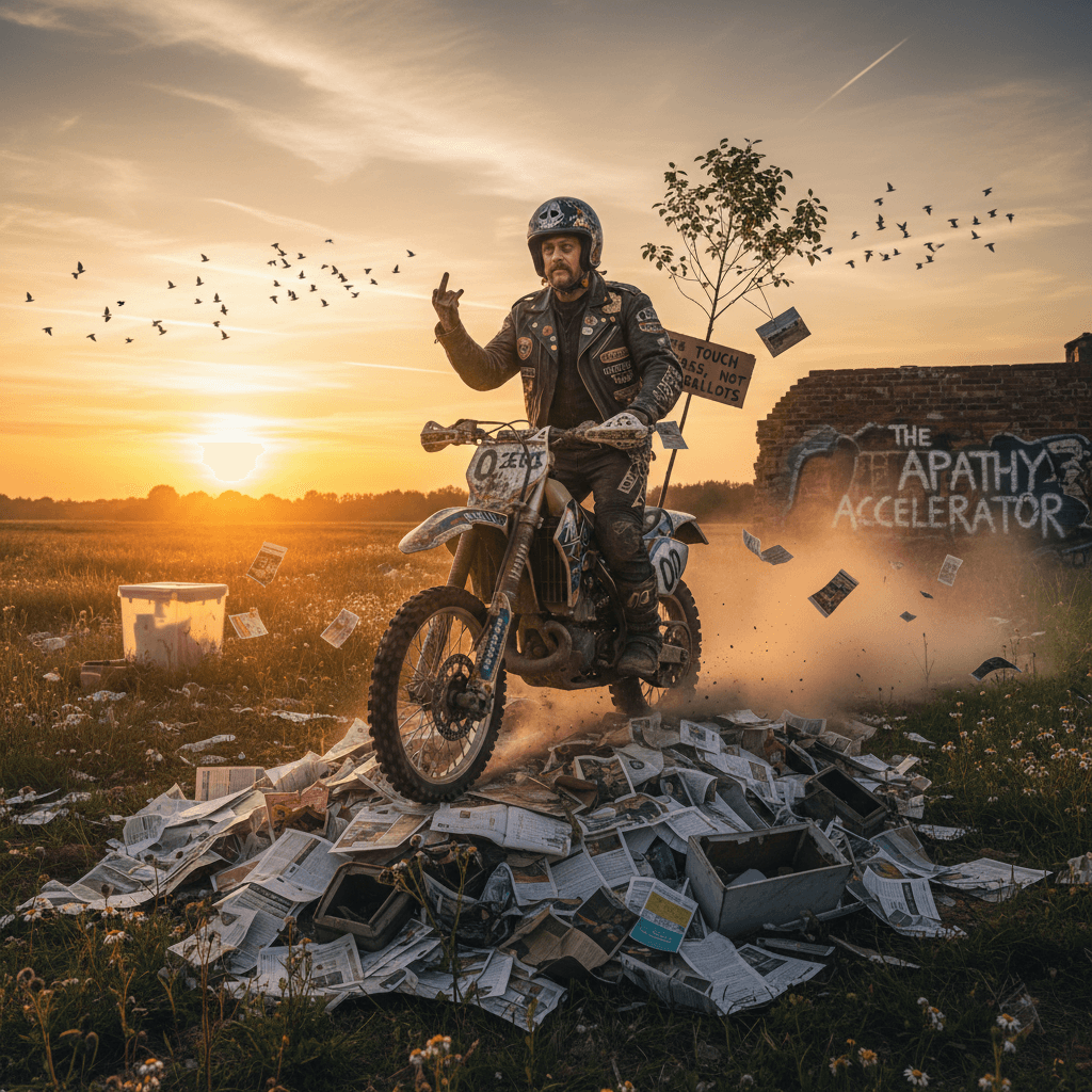 Guy Martin speedruns democratic participation by doing it zero times