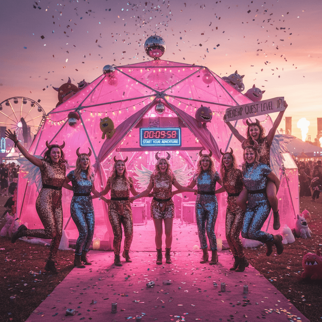 Nine sparkle demons unite at pink tent nexus, friendship speedrun