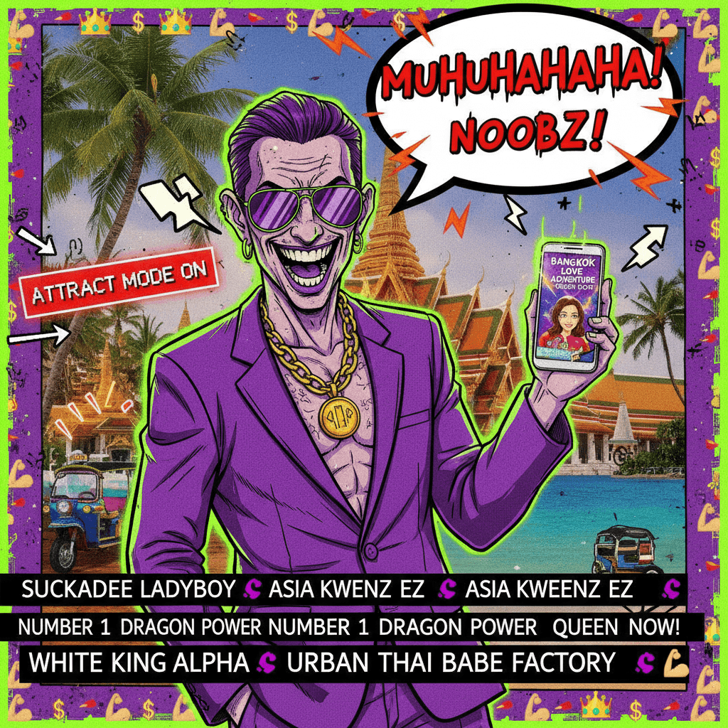 Bangkok hookup ad meets anime villain laugh, zero self-awareness