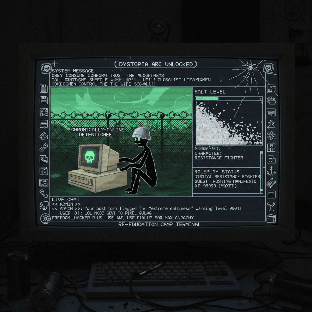 Detention camp dystopia arc unlocked, old computer posting incoming