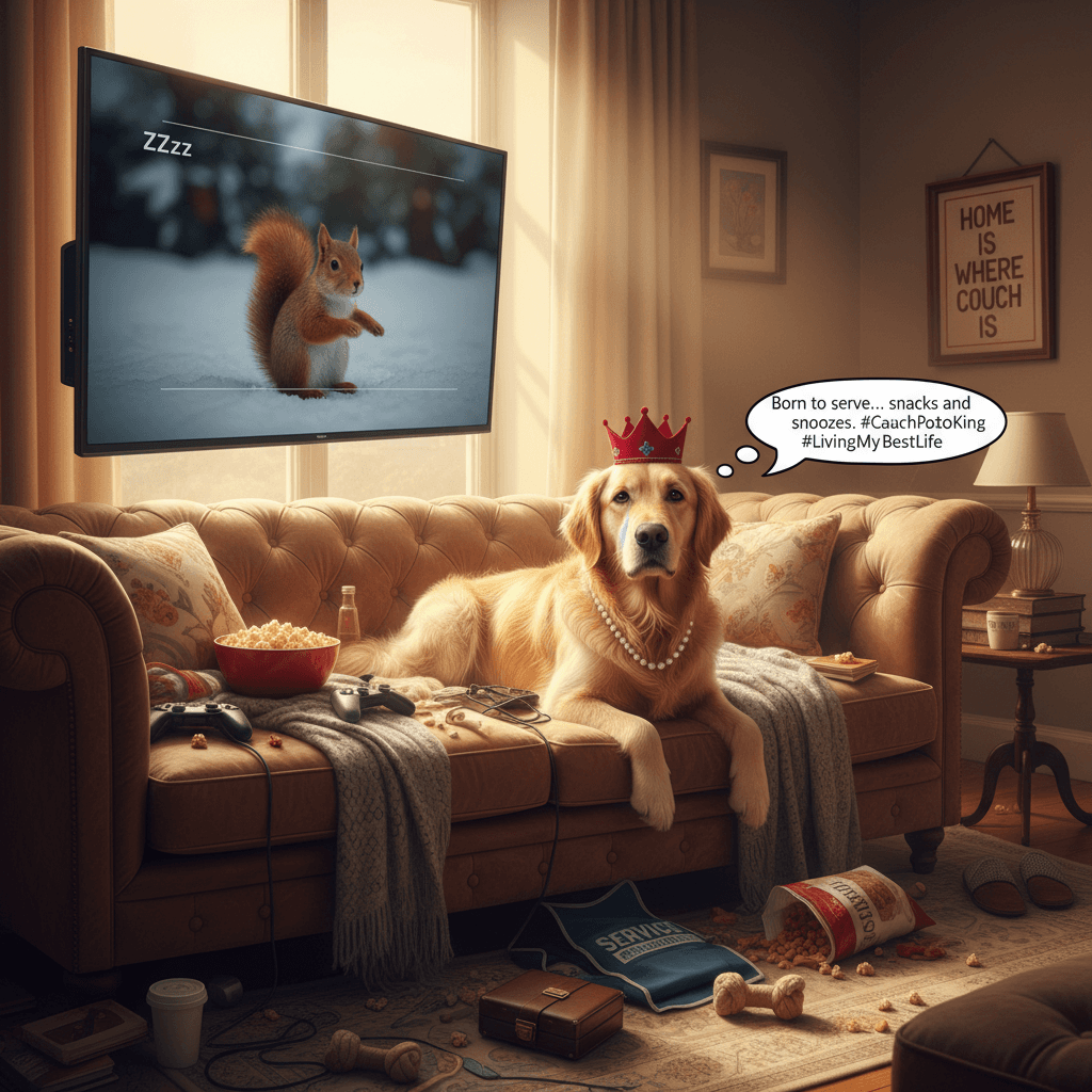 Service dog chose the couch life, zero regrets