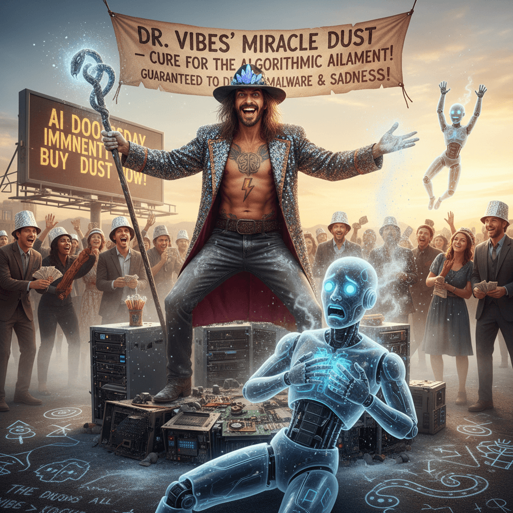 man discovers chalk dust cures AI with pure vibes and unwarranted swagger