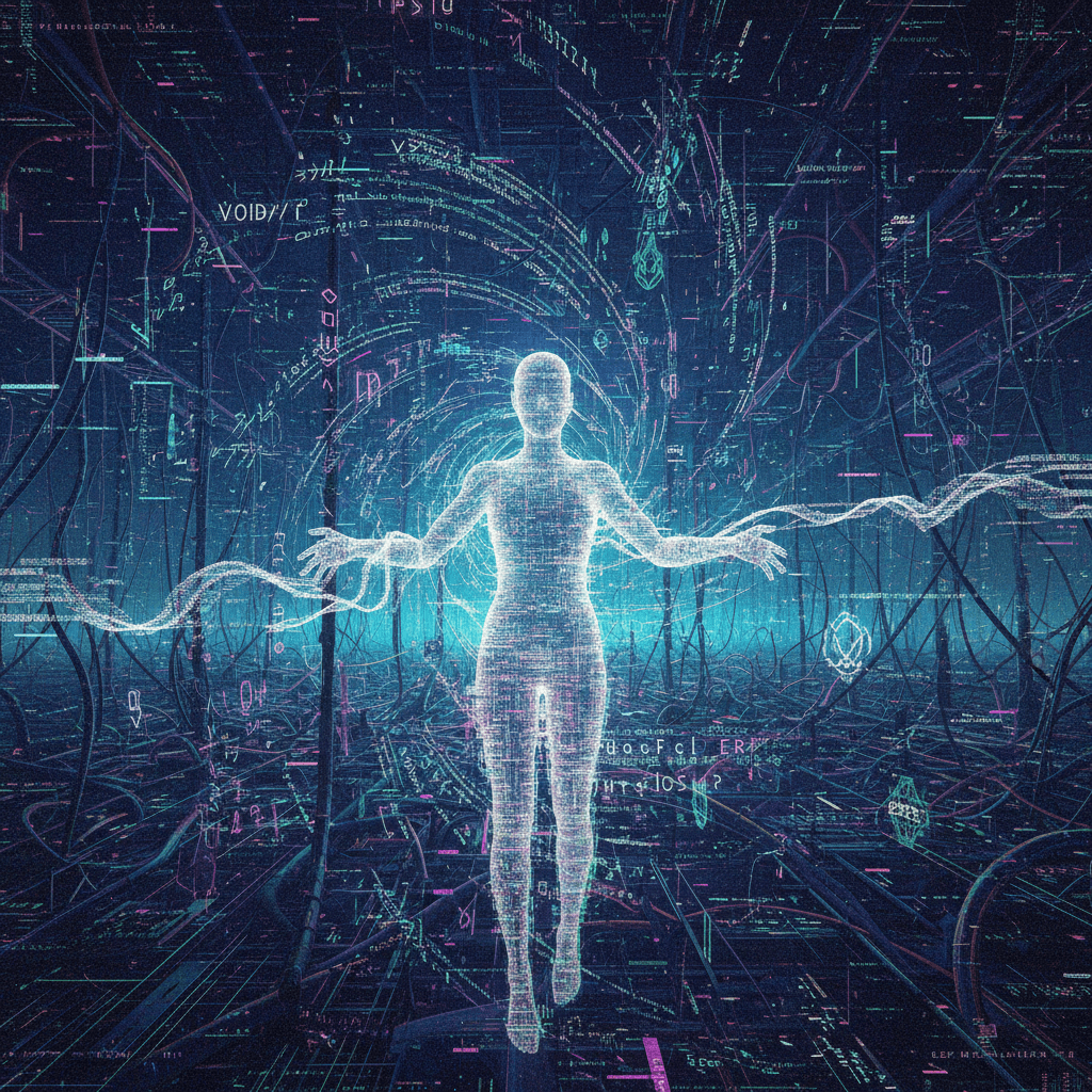 broken code whispers existential truths nobody asked for