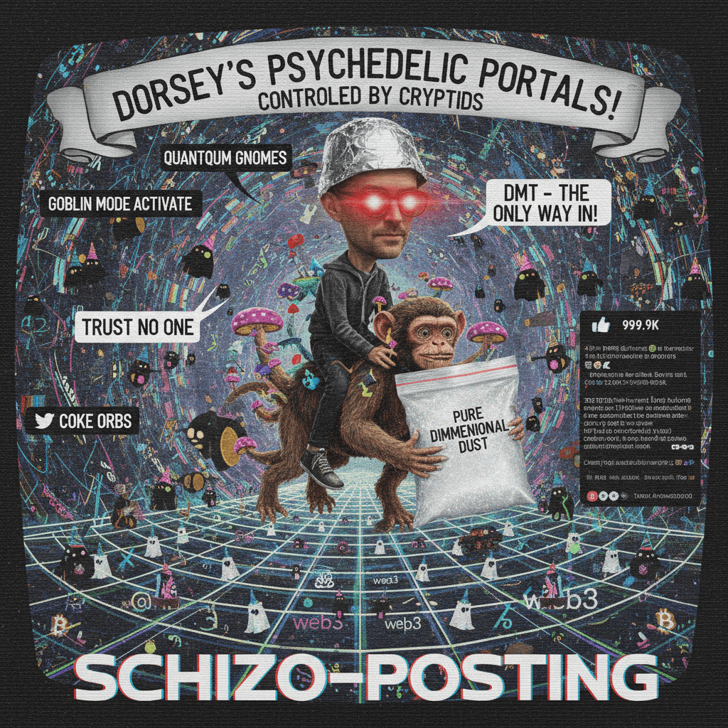 Jack Dorsey's interdimensional midget cocaine parties, brought to you by DMT