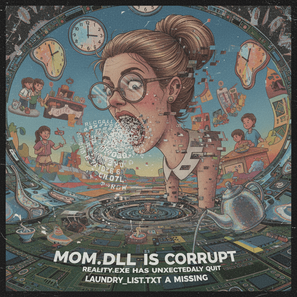 your mom whispers into the void while reality experiences a memory leak