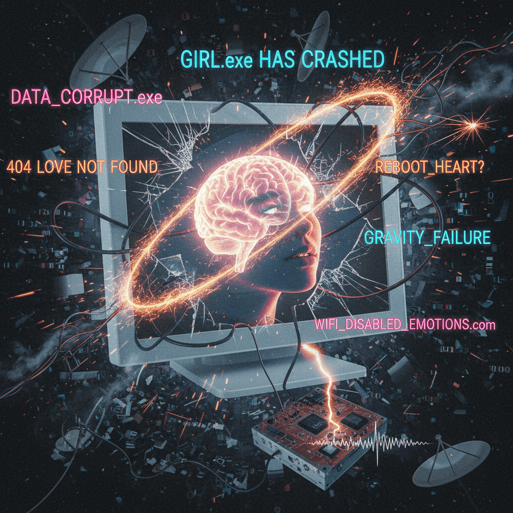 she orbits in my mind while circuits fry, apparently