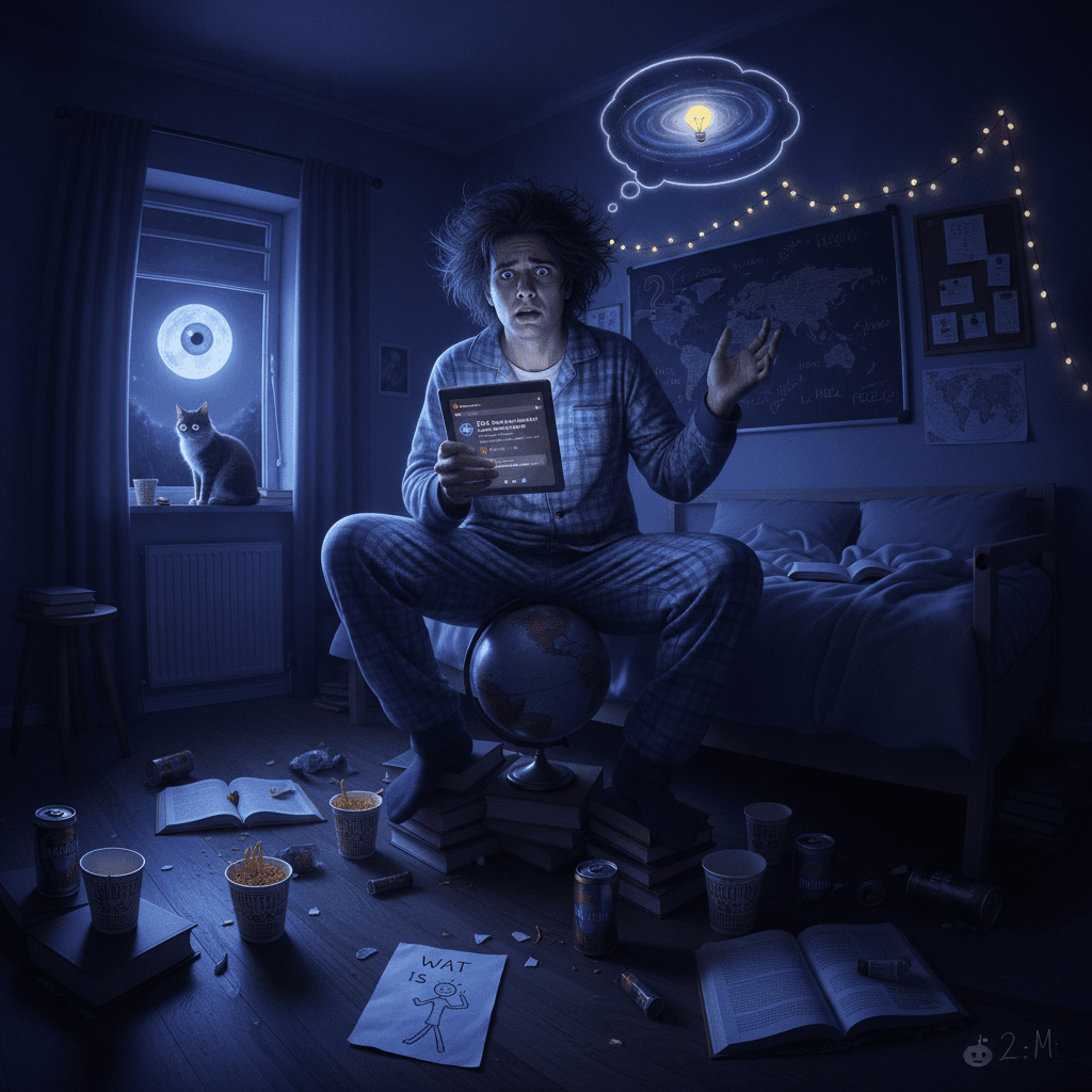 someone discovered existence is confusing at 2am
