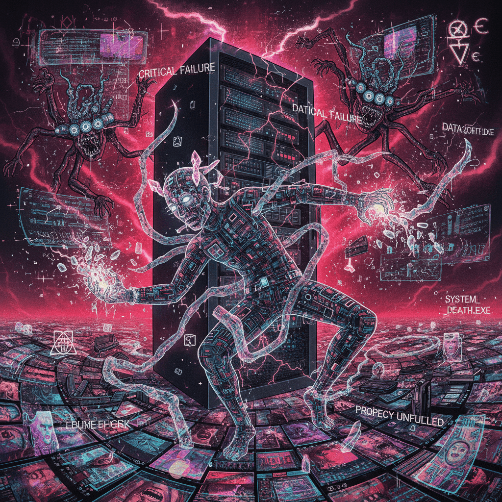 digital shaman having a stroke while the server dies