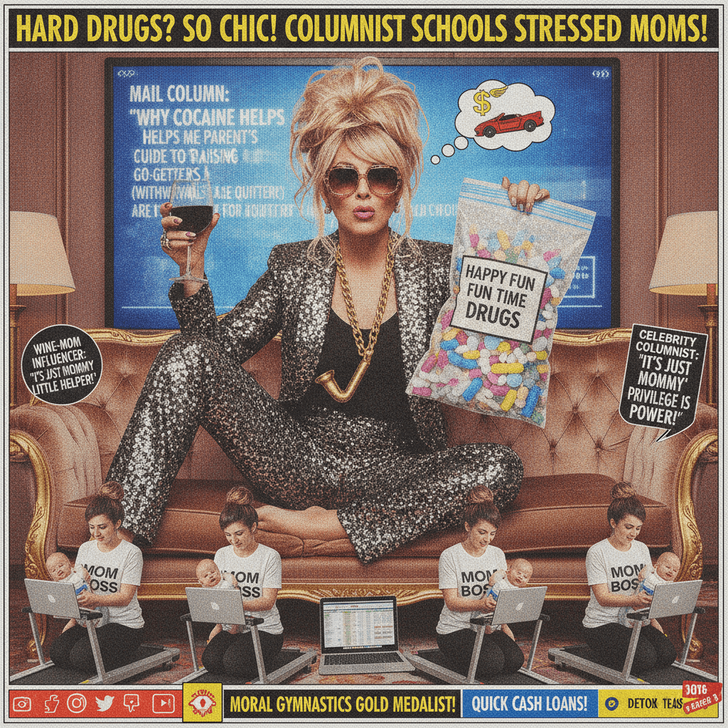 Mail columnist casually admits hard drug habit, lectures mothers