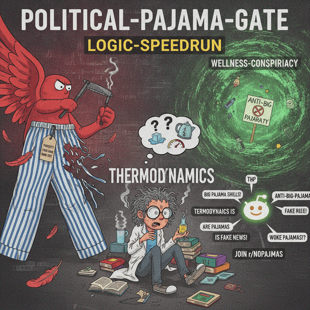 Left wing personally assassinates your pajamas, thermodynamics confused