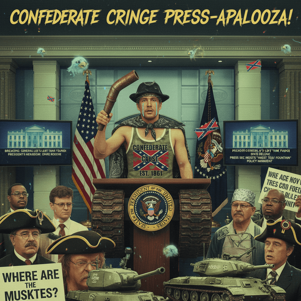Confederate tank top energy meets White House press briefing