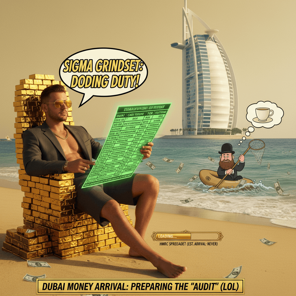 HMRC preparing the audit spreadsheet for Dubai money arrival