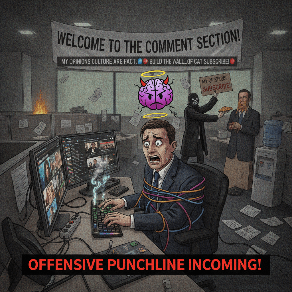 Peak workplace anxiety meets chronically online edgelord energy
