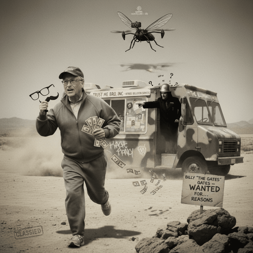 Bill Gates speedrunning witness protection (source: trust me bro)