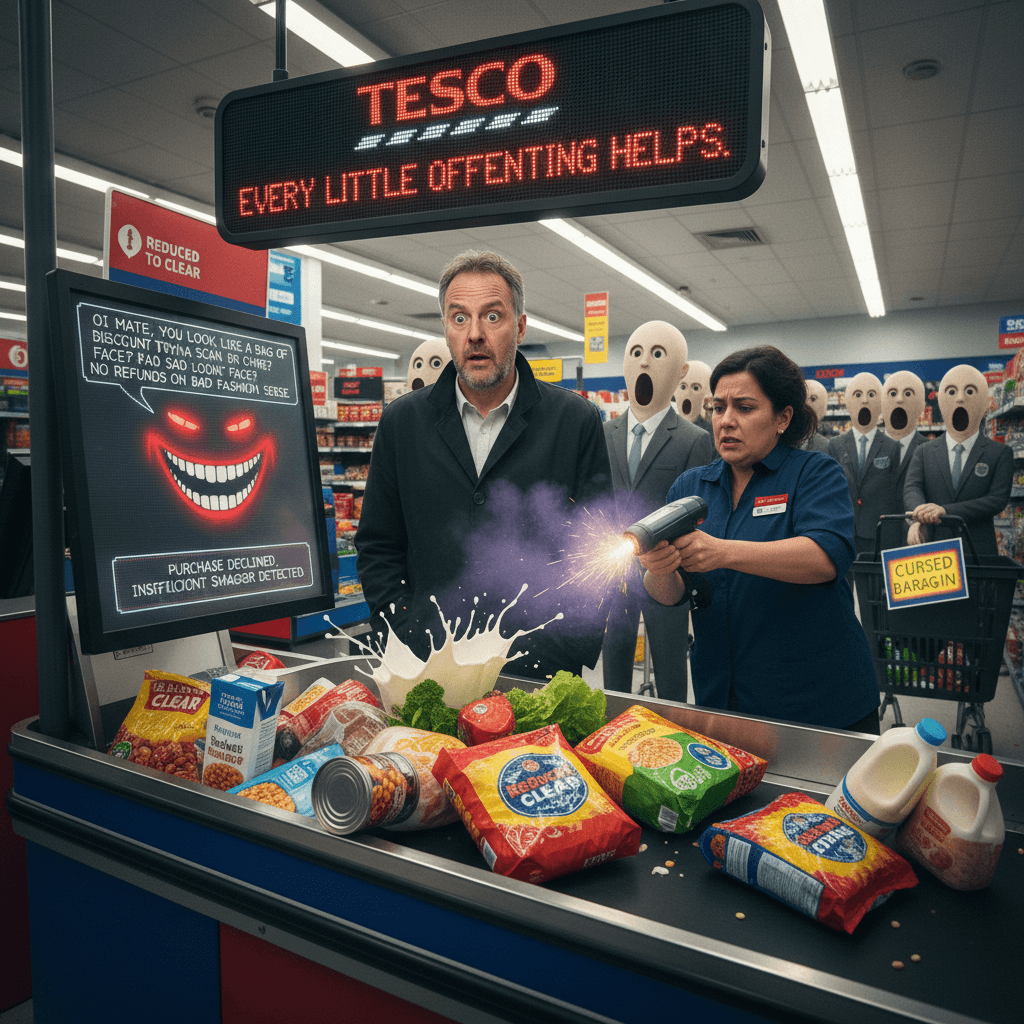 Tesco scanner roasts customer with unhinged greeting