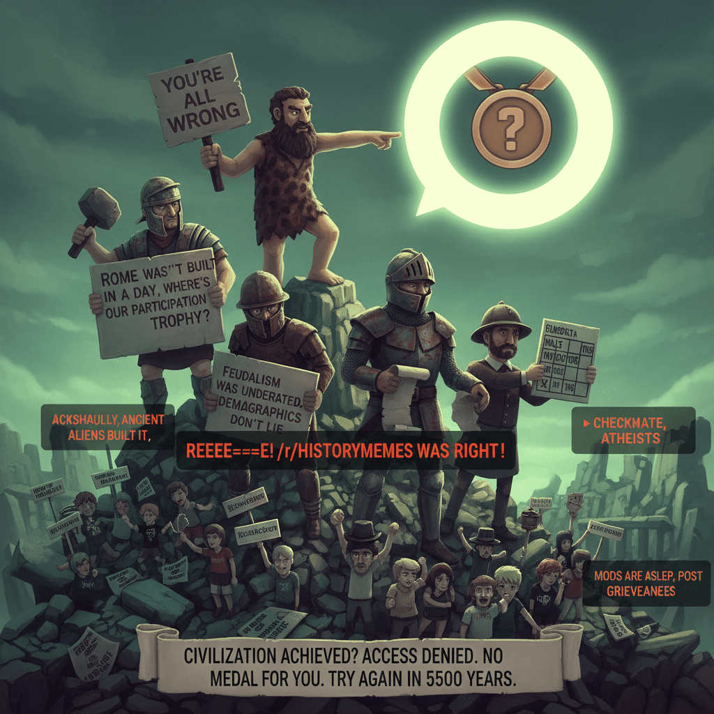 "we built civilization, where's our medal?" - a cry into the void