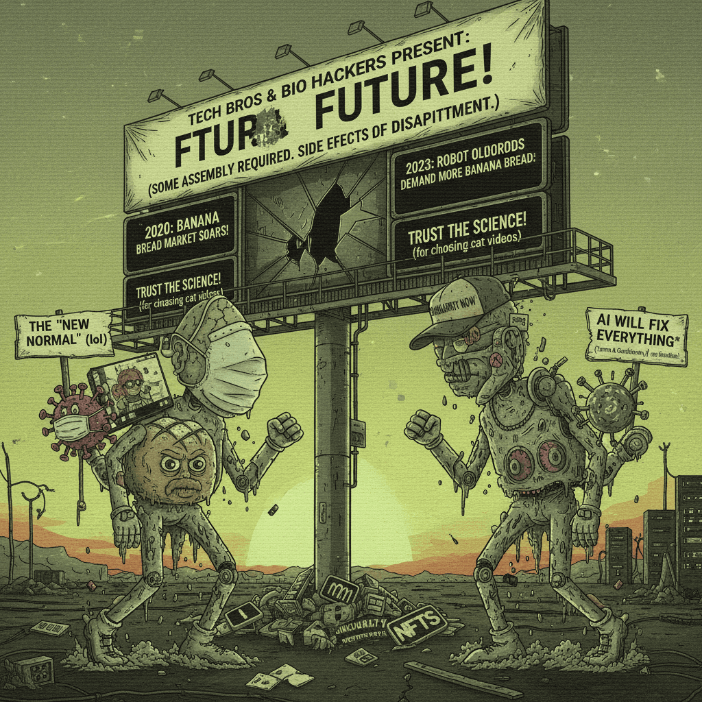 Two overhyped narratives walk into a billboard, neither ages well