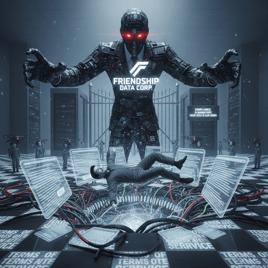 friendship speedrun but the friend owns your data and compliance is mandatory