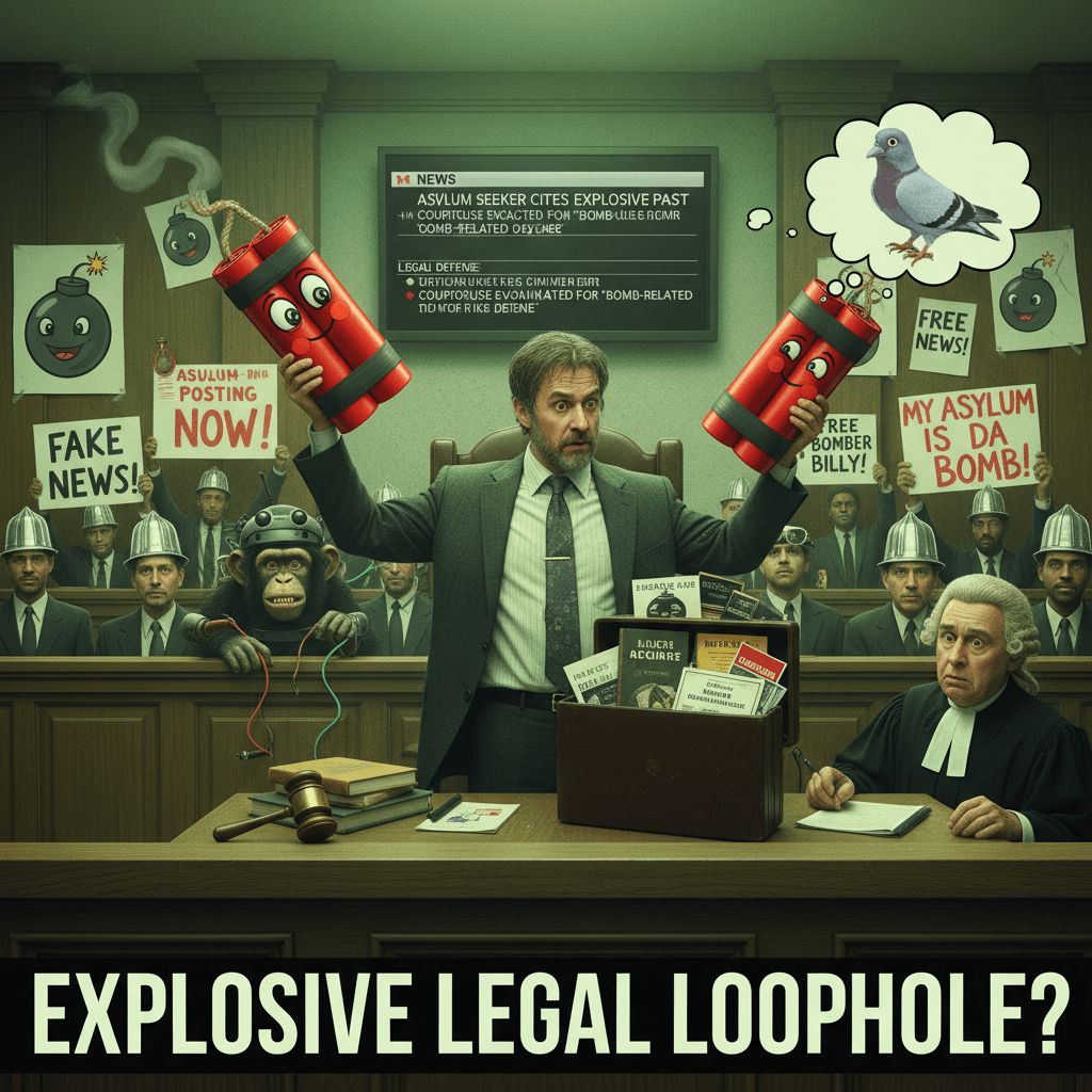 when your asylum argument is literally bomb-related charges